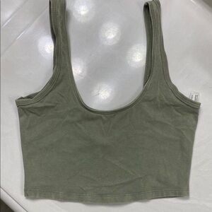 Free People Olive Green Crop Top